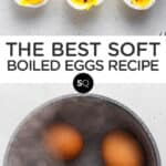soft boiled eggs text overlay collage