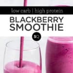 blackberry smoothie text overlay collage