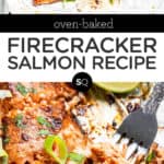 firecracker salmon text overlay collage