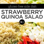 strawberry quinoa salad text overlay