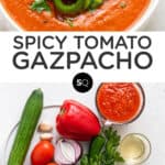 spicy tomato gazpacho text overlay