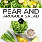 Pear and Arugula Salad text overlay