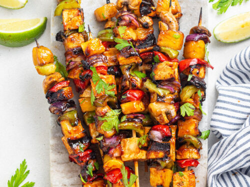 Grilled Pineapple Tofu Kebabs