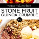 Stone Fruit Quinoa Crumble text overlay