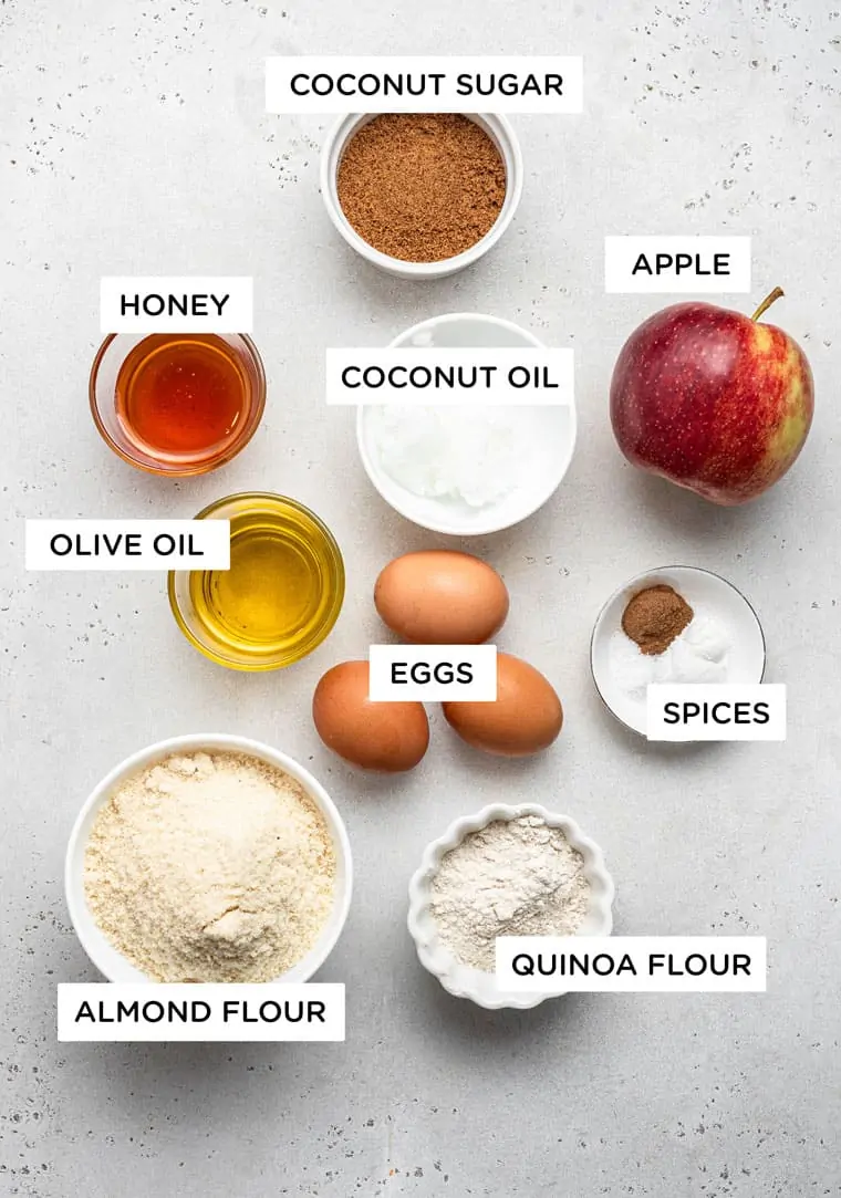 ingredients for gluten free apple upside down cake