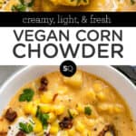 Vegan Corn Chowder text overlay