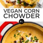 Vegan Corn Chowder text overlay