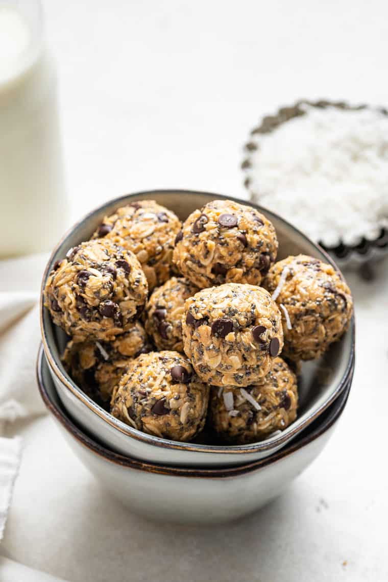 bowls with peanut butter bites