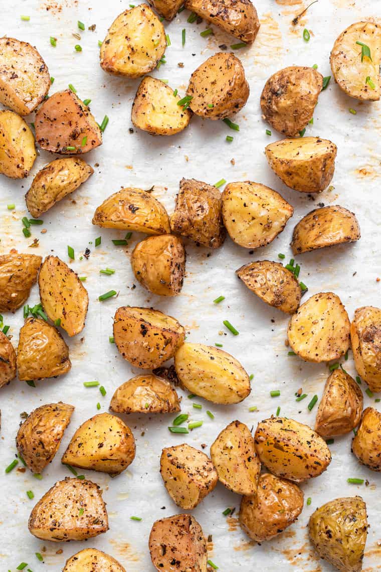 roasted potatoes with za'atar and chives