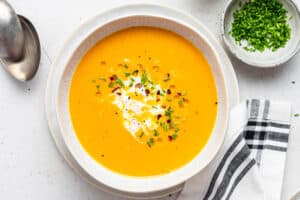 bowl of sweet potato soup