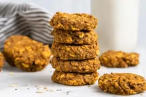 stack of pumpkin quinoa cookies