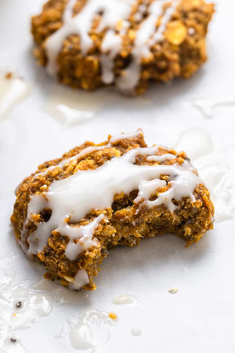 pumpkin cookie with a bite taken out