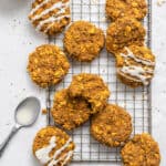 pumpkin pie cookies on a wire raack