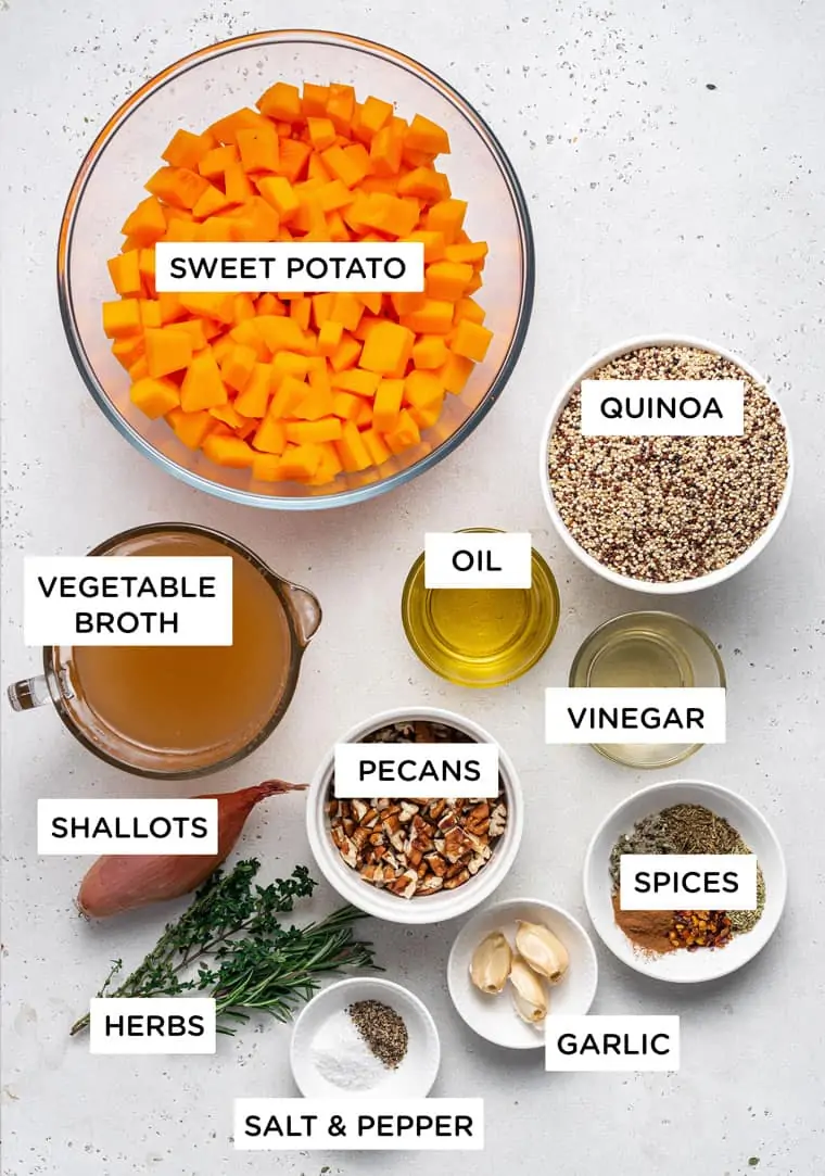 ingredients for quinoa stuffing