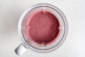 blended smoothie in a blender