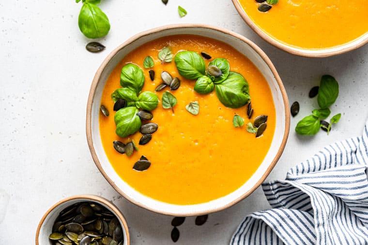 bowl of butternut spicy soup
