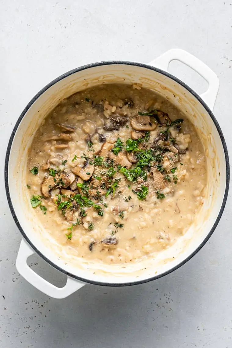 pot of mushroom riostto