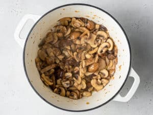 pot of cooked mushrooms