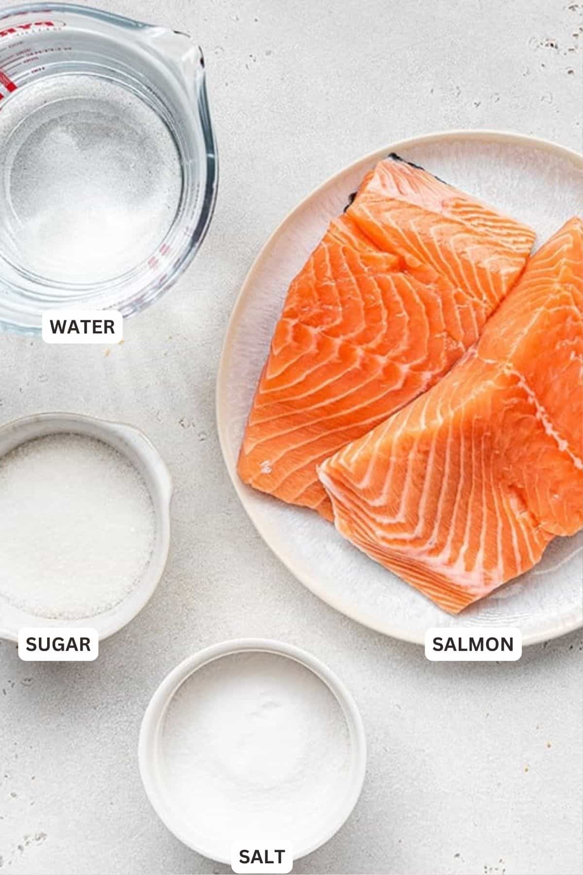 Ingredients for Quick Cured Salmon.