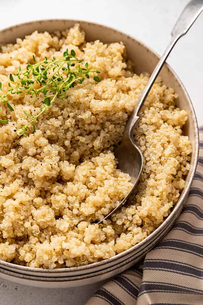 quinoa with herbs on top