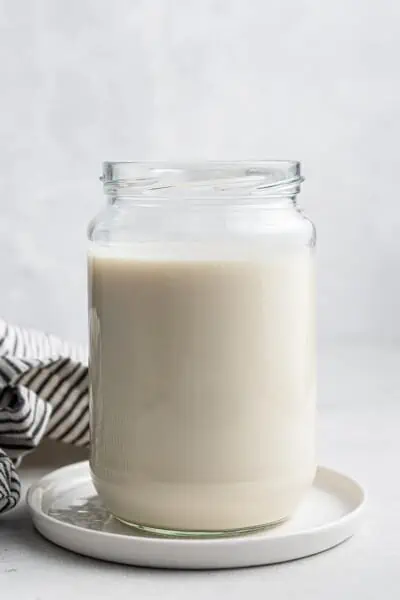 glass jar of dairy free buttermilk