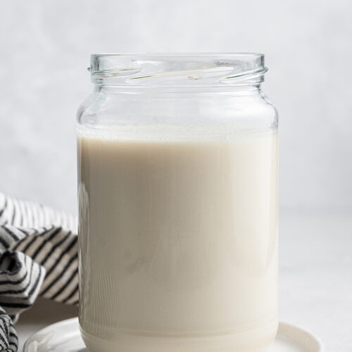glass jar of dairy free buttermilk