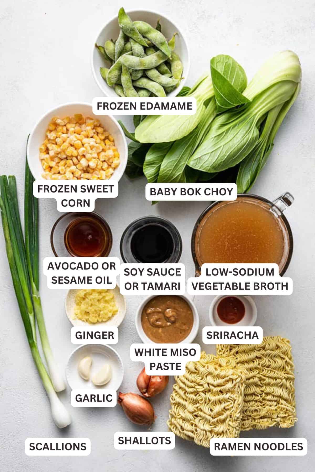This easy vegan ramen recipe is a quick and flavorful one-pot dinner packed with tender veggies and slurpable noodles in a rich miso broth. Ingredients for One-Pot Vegan Ramen.