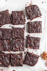 gluten free vegan brownies with walnuts