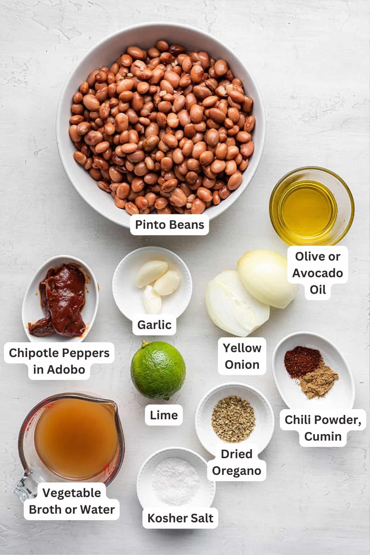 These healthy vegetarian refried beans are perfect for meal prep! They're smoky, savory, and so easy to make. Vegan and gluten-free, too! Ingredients for How to Make Vegetarian Refried Beans.