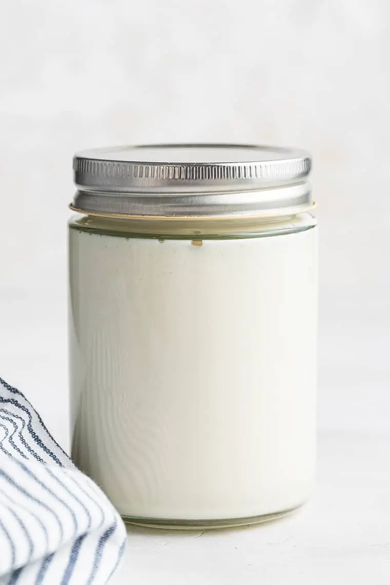 Jar of vegan sour cream