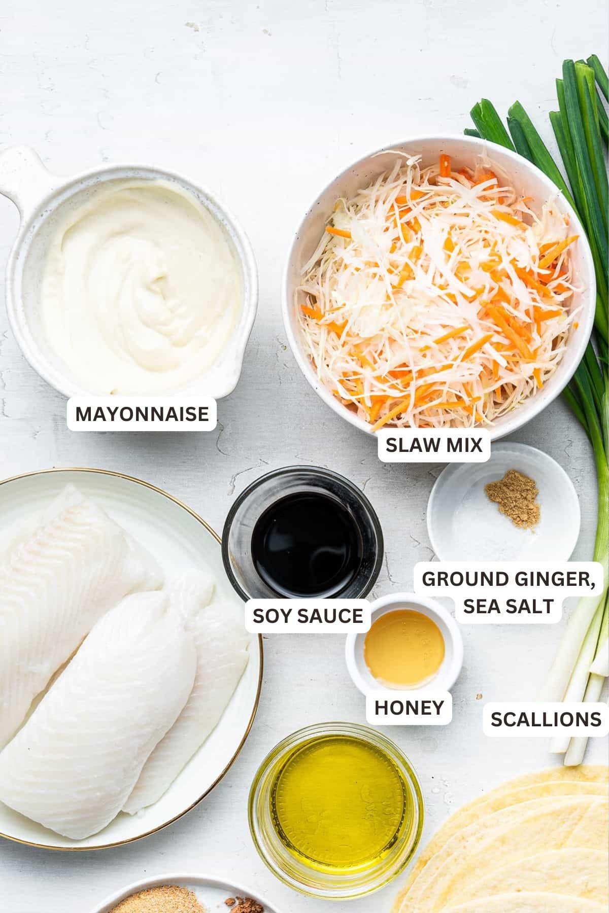 This easy 10-minute Asian slaw is perfect for putting on top of fish tacos. It's fresh, tangy, spicy, and loaded with flavor. Ingredients for Asian Slaw.