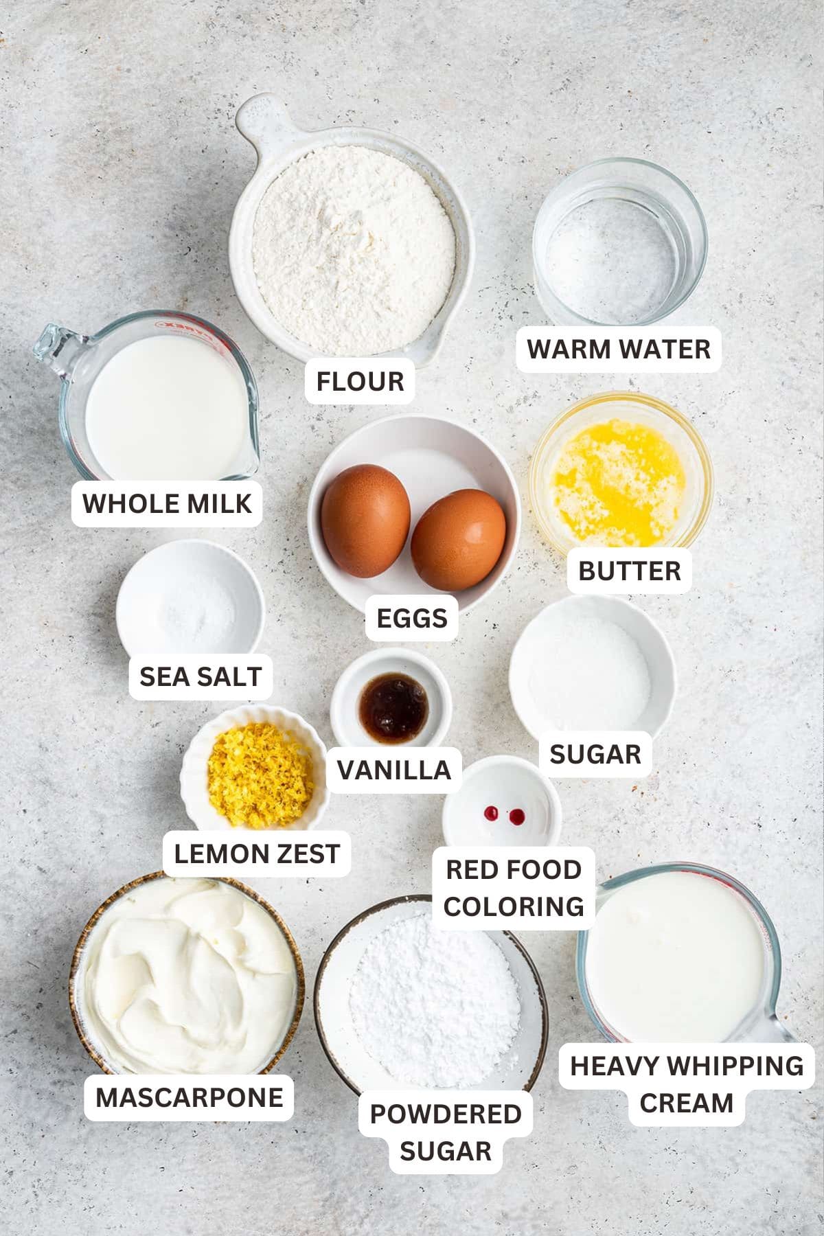 This decadent crepe cake is filled with a mixture of mascarpone, whipped cream, and lemon zest, and topped with fresh berries. Ingredients for Crepe Cake.