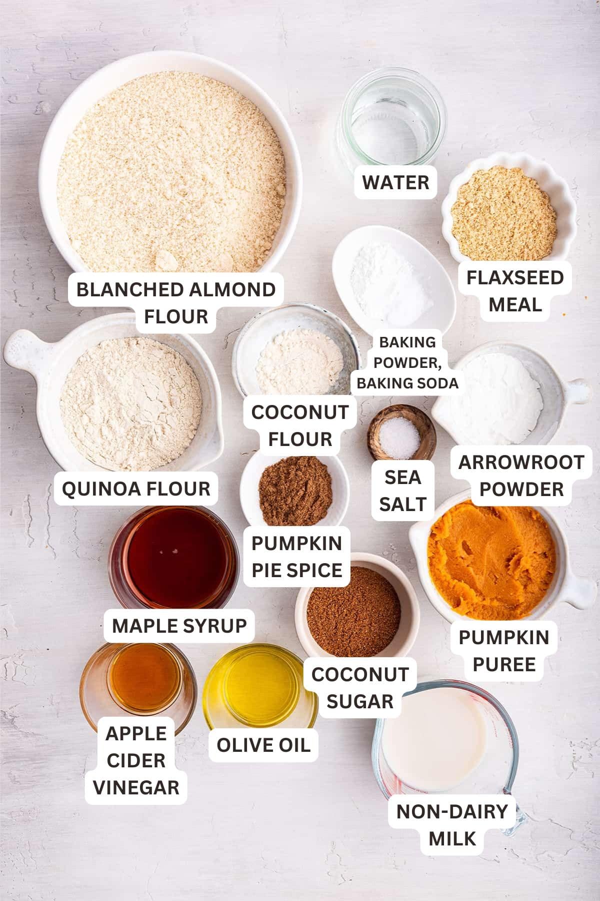 Ingredients for Vegan Pumpkin Bread.