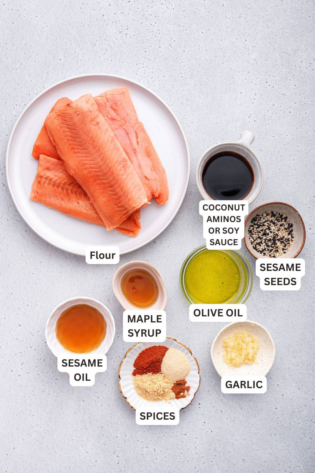 Flavorful air fryer salmon bites are a healthy main dish that comes together in under 30 minutes, making them perfect for a busy weeknight! Ingredients for Air Fryer Salmon Bites.