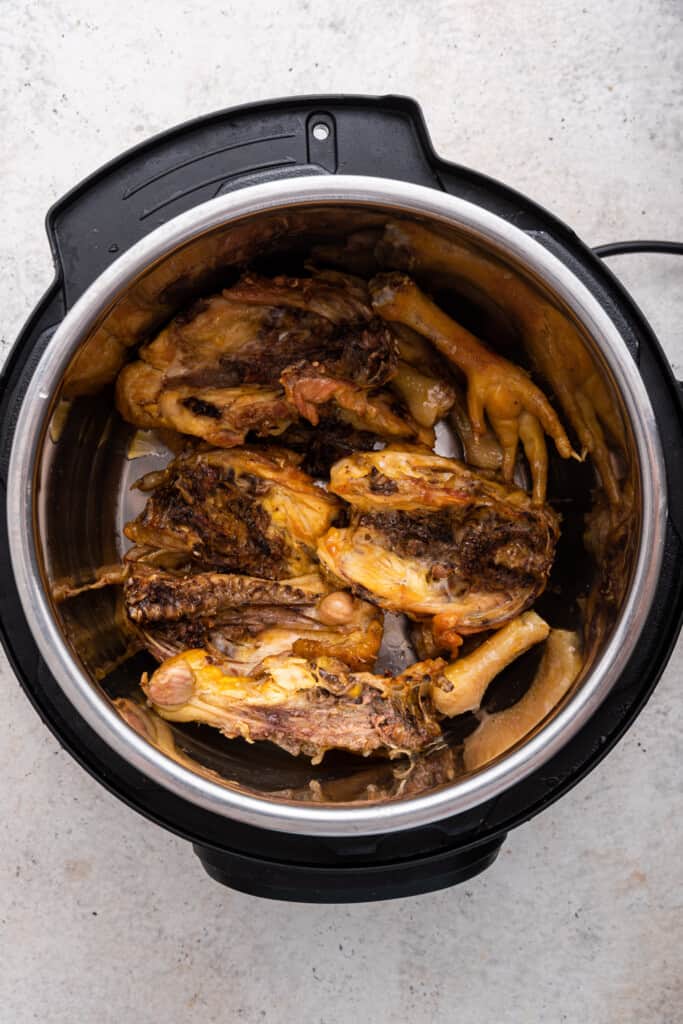 Chicken bones and parts in Instant Pot