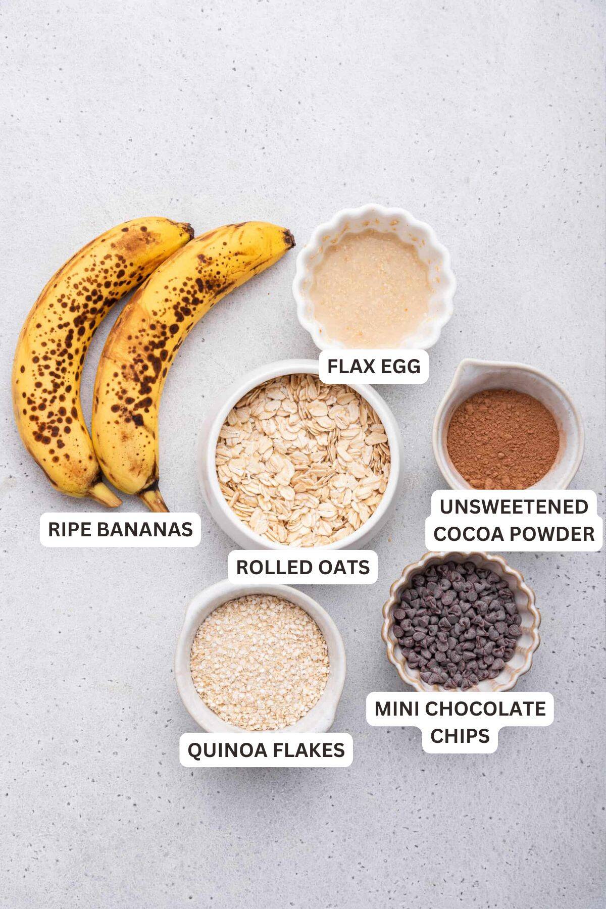 Ingredients for Banana Oatmeal Cookies.