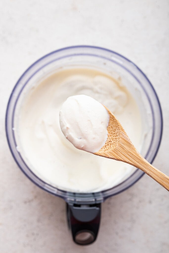 Spoonful of savory whipped cottage cheese