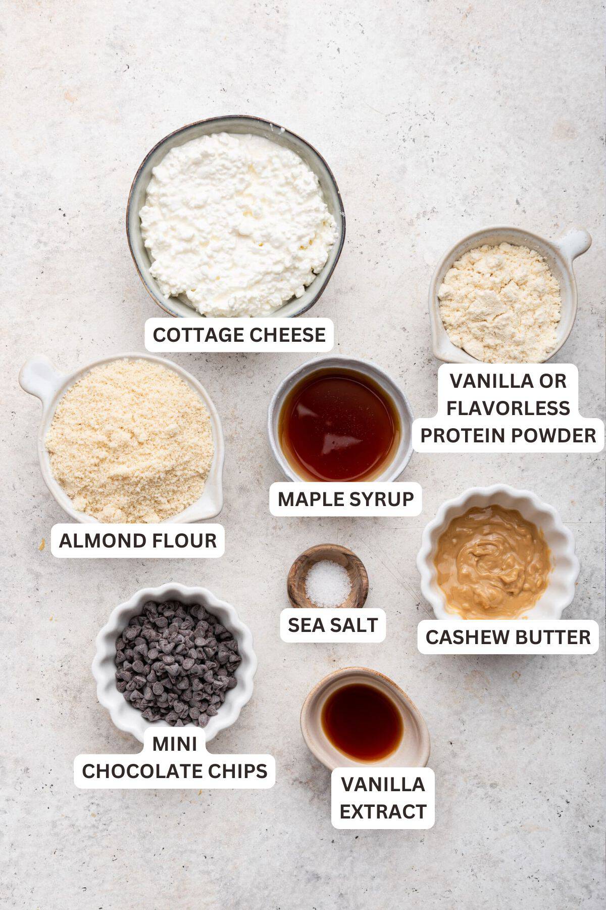 This cottage cheese cookie dough recipe is a protein-packed snack that tastes like a treat! It’s super quick, easy, and customizable. Ingredients for Cottage Cheese Cookie Dough.