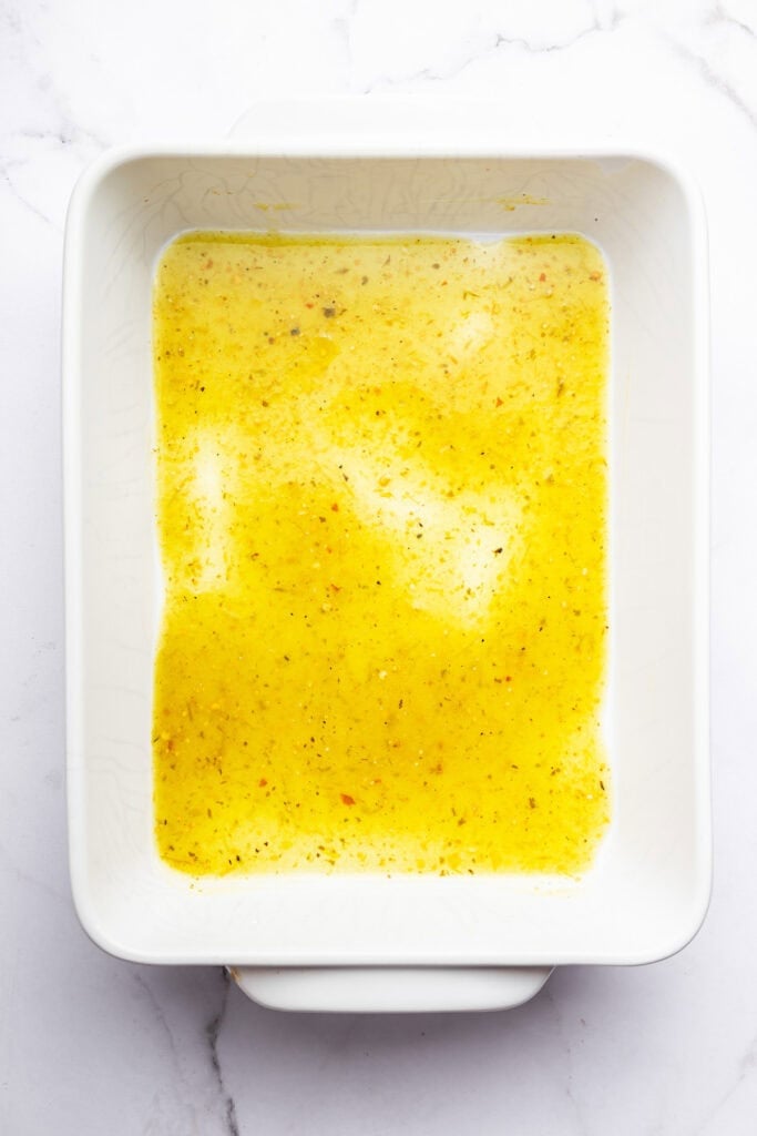 Green enchilada sauce in pan