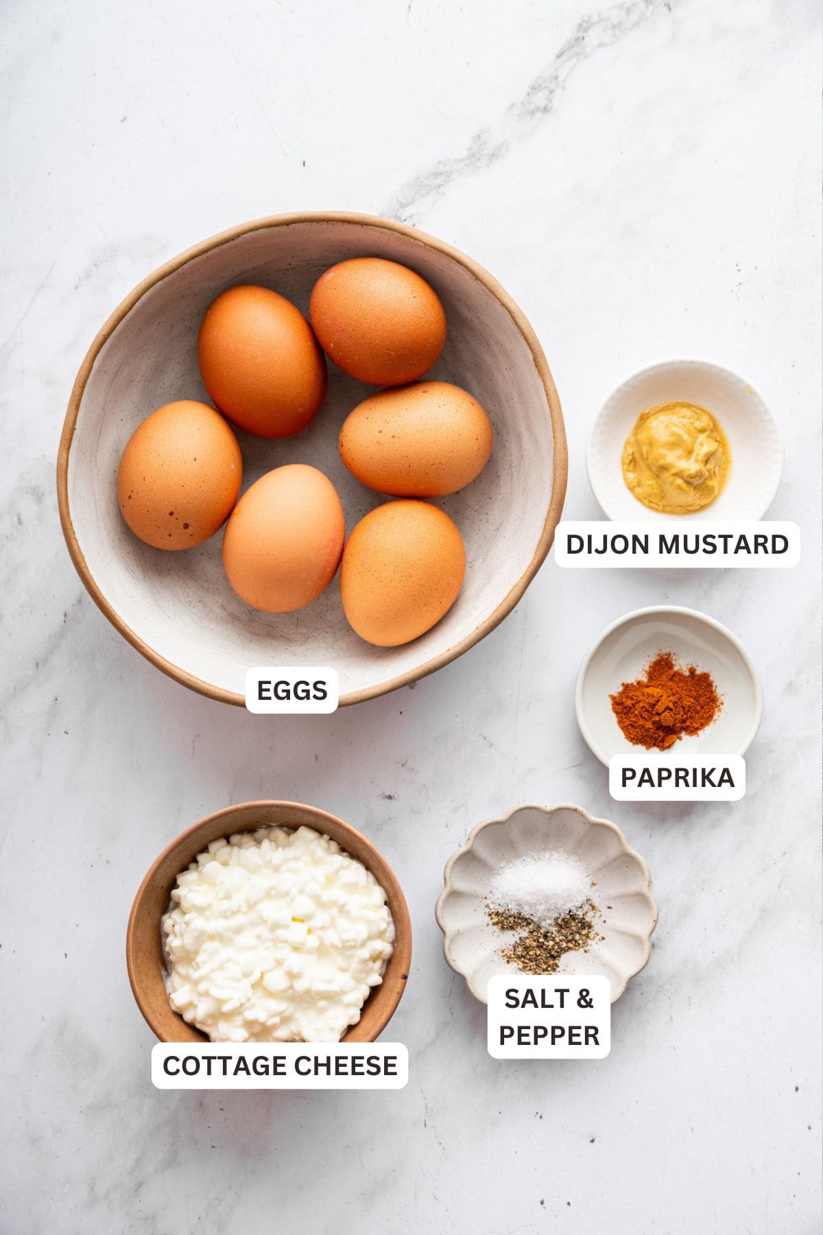 Ingredients for Cottage Cheese Egg Salad.