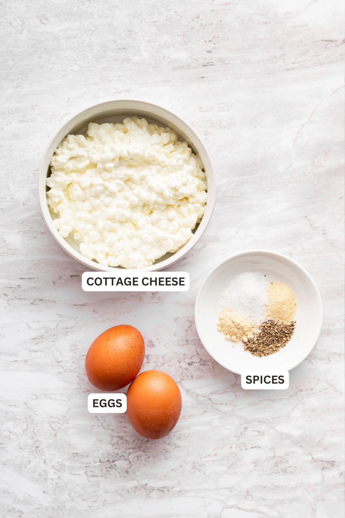 Ingredients for Cottage Cheese Wraps.