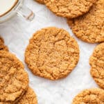 Almond butter cookies on parchment paper.