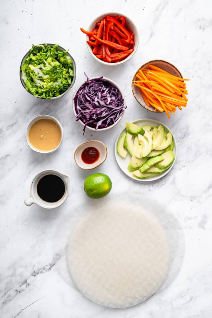 On warm days, this summer rolls recipe is a must. Crisp veggies and avocado are wrapped in rice paper for a refreshing, no-cook meal. Ingredients for summer rolls recipe.
