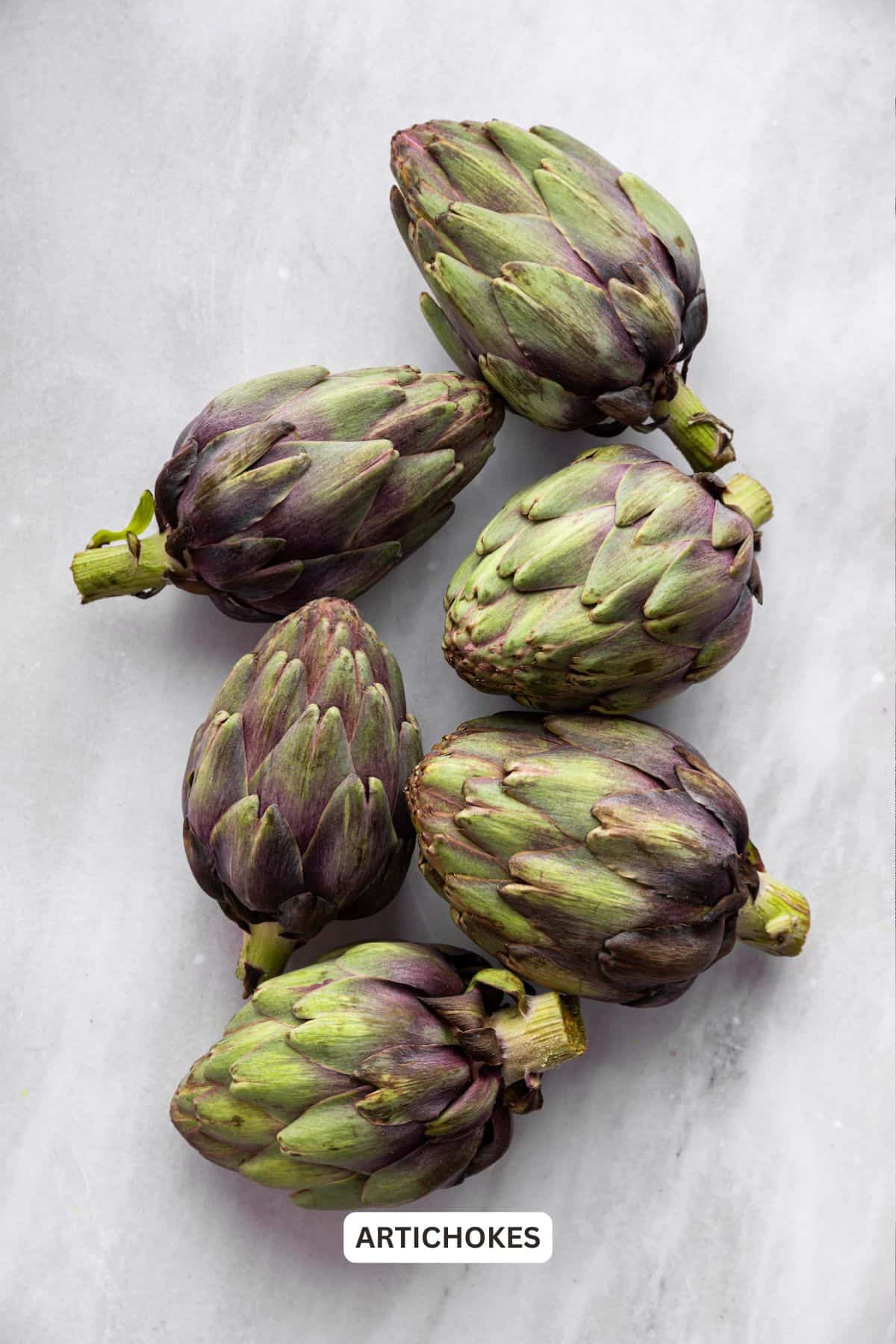 Labeled ingredient (just one) for Instant Pot artichokes.