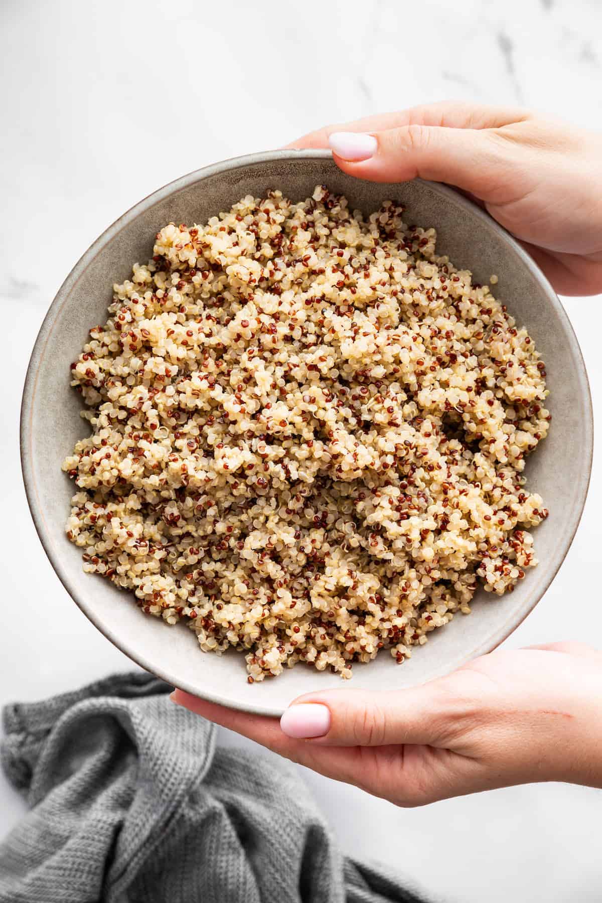 A bowl of Instant Pot quinoa.