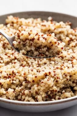 Close-up image of fluffy Instant Pot quinoa.