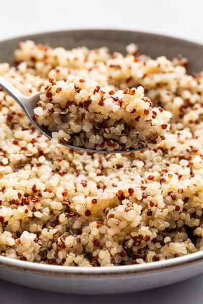 Close-up image of fluffy Instant Pot quinoa.