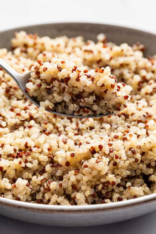 Close-up image of fluffy Instant Pot quinoa.