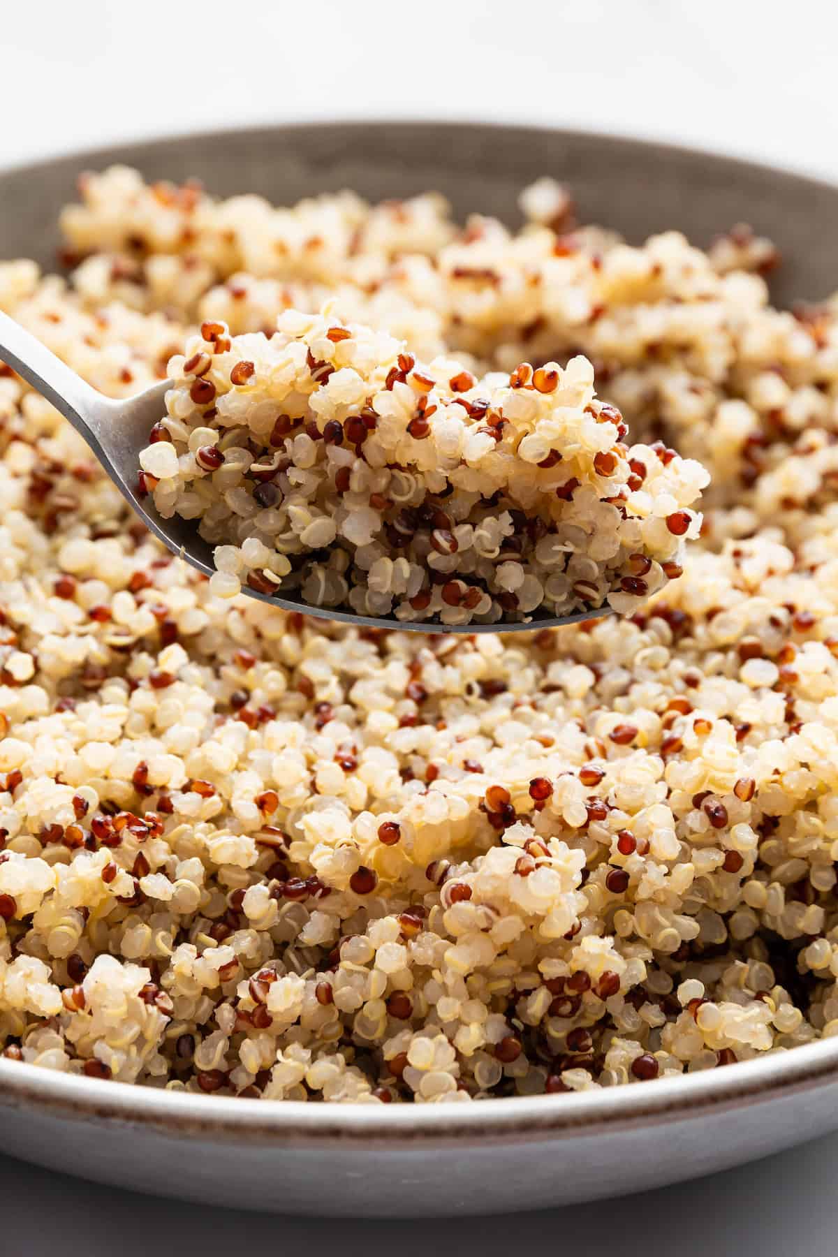 Close-up image of fluffy Instant Pot quinoa.