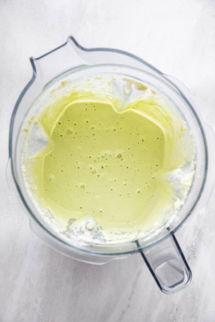 A blender full of lemon dill sauce.